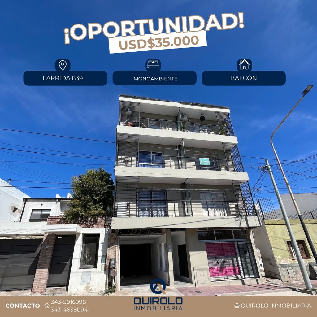 OPORTUNIDAD MONOAMBIENTE IDEAL INVERSIÓN