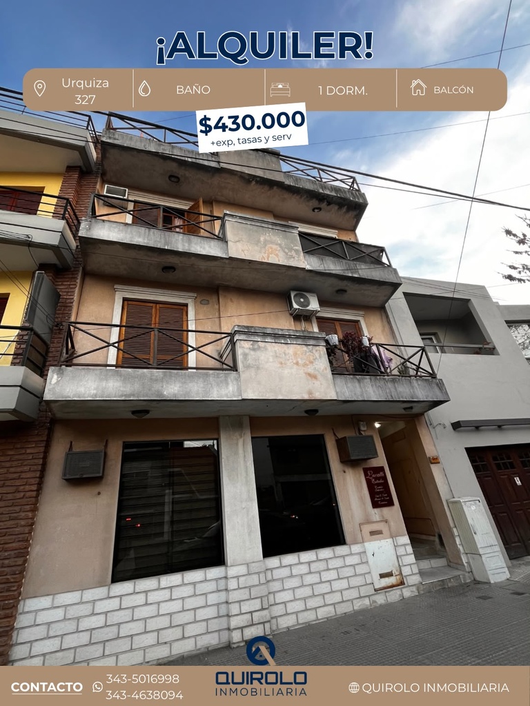 ALQUILER DPTO. CENTRO URQUIZA 327