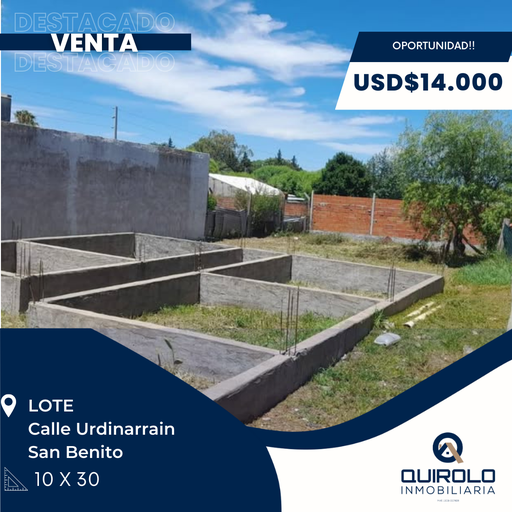 ✅ VENTA LOTE SAN BENITO! Con cimiento. 