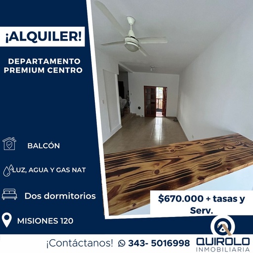 ✅DEPARTAMENTO PREMIUM  CENTRO EN ALQUILER! 